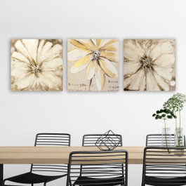 Wallity Conjunto de 3 Pinturas Decorativas en Lienzo Multicolor